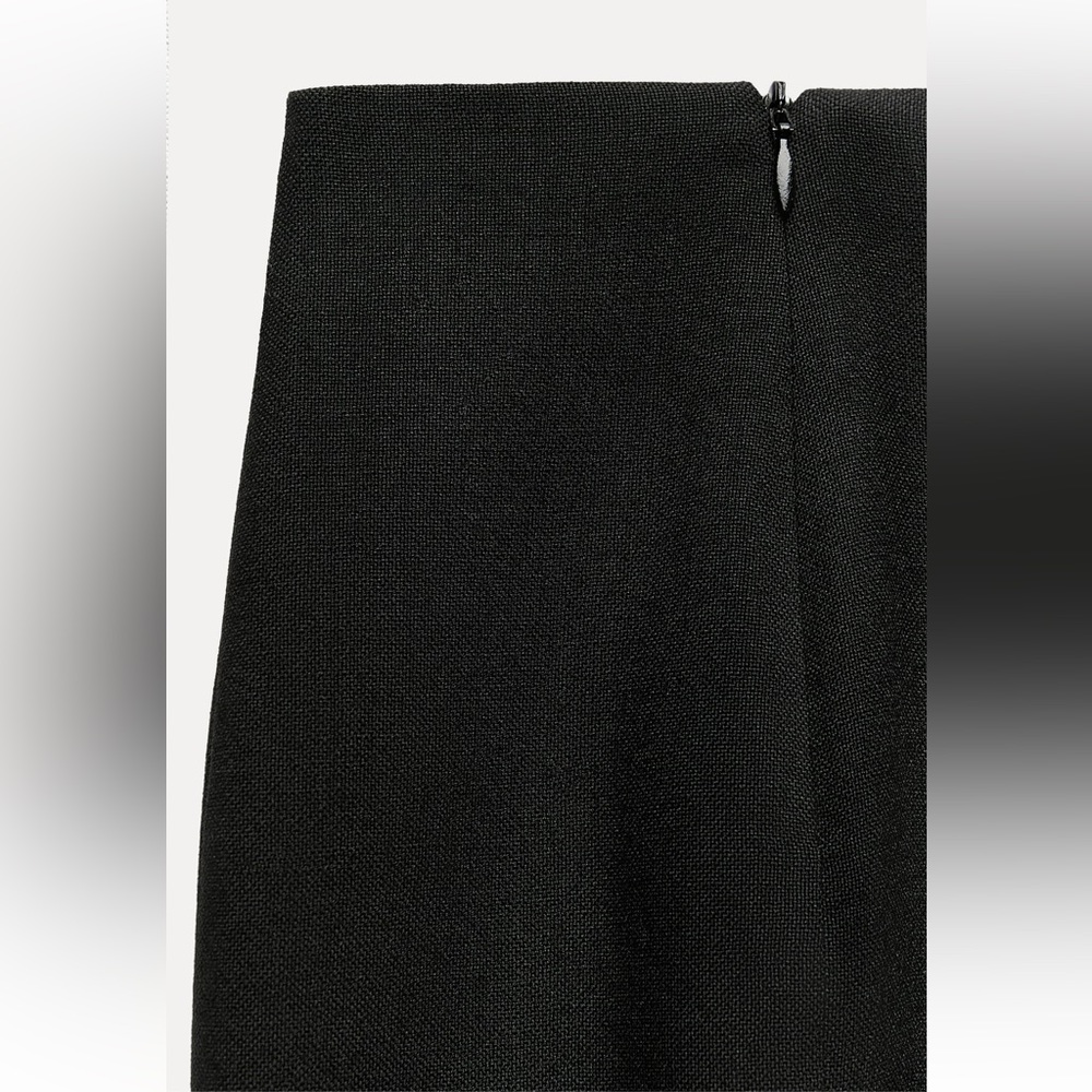 Zara Black Slit 100% Wool high waist Midi Skirt size XS ZW Collection NWT - Picture 10 of 15
